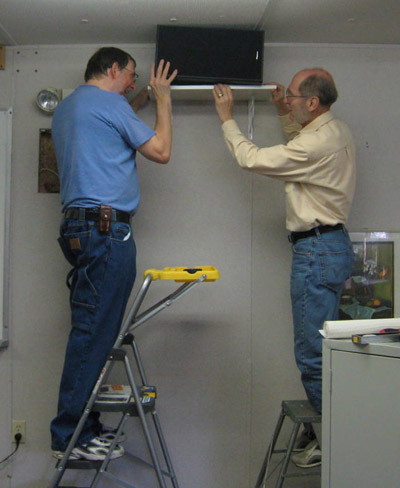 Paul & Jim installing speaker in TA3
